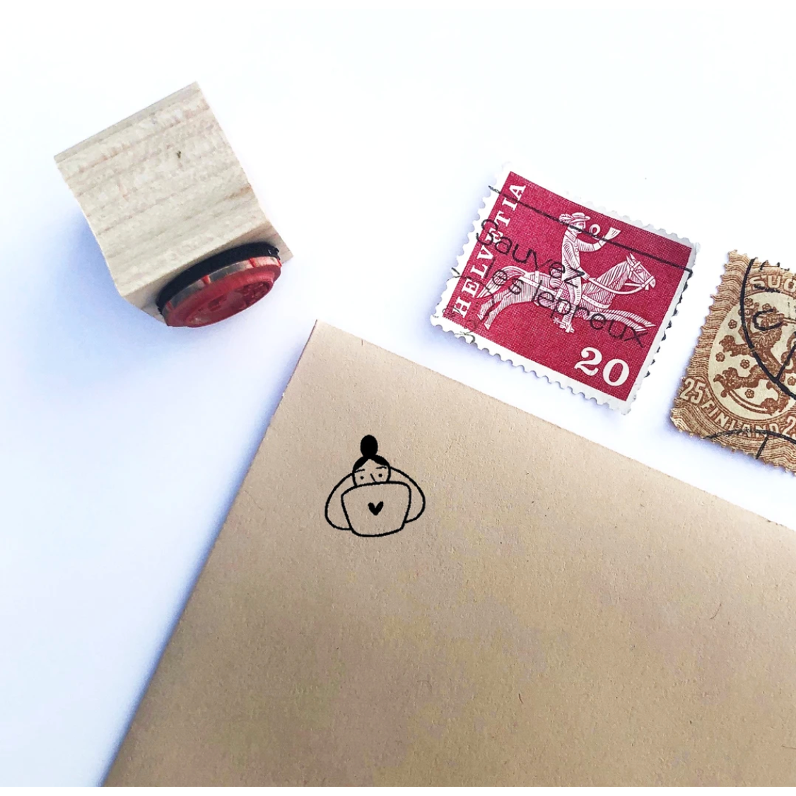 Girl on Laptop Wooden Rubber Stamp – Paper Plant Co.