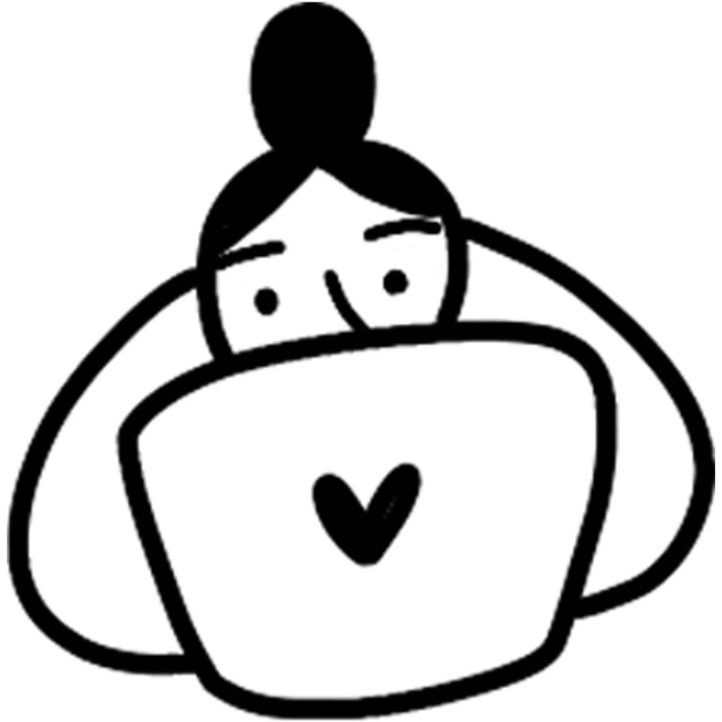 Girl on Laptop Stamp