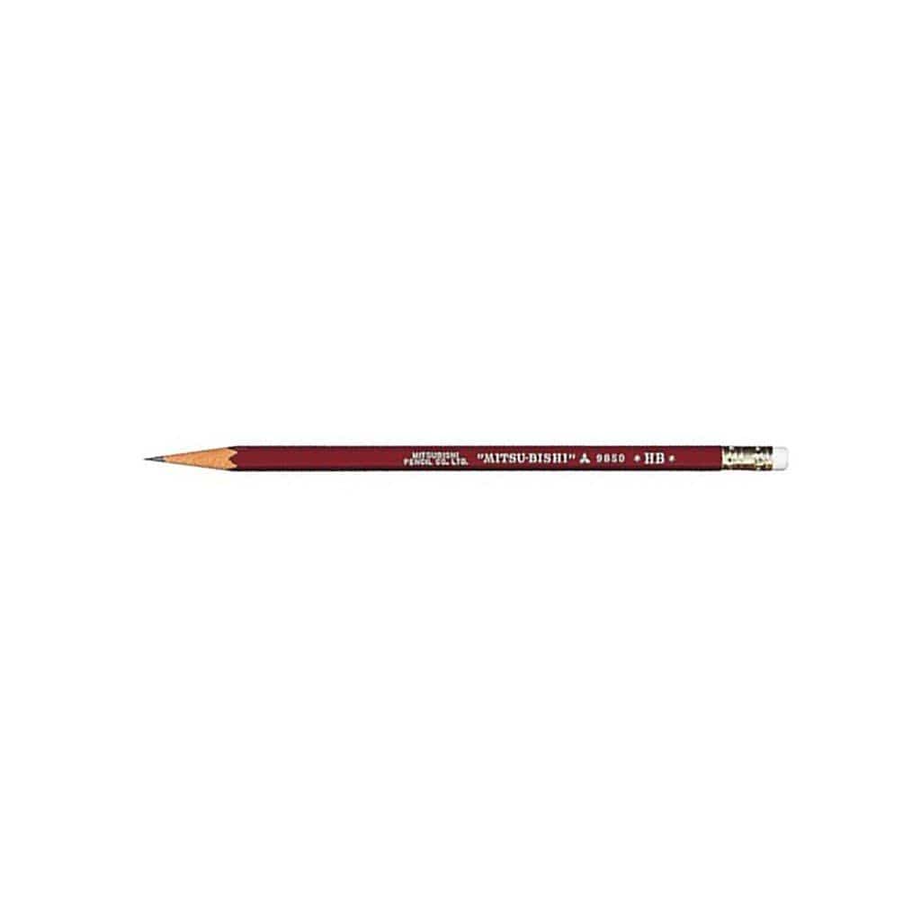 Mitsubishi 9850 Pencil w/ Eraser - HB