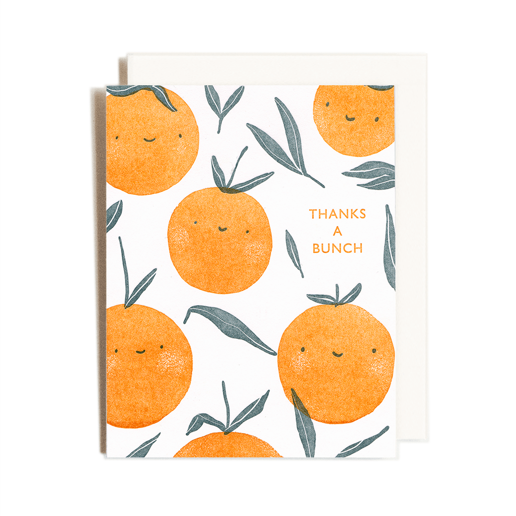 Thank You Oranges Card  · Homework Letterpress Studio