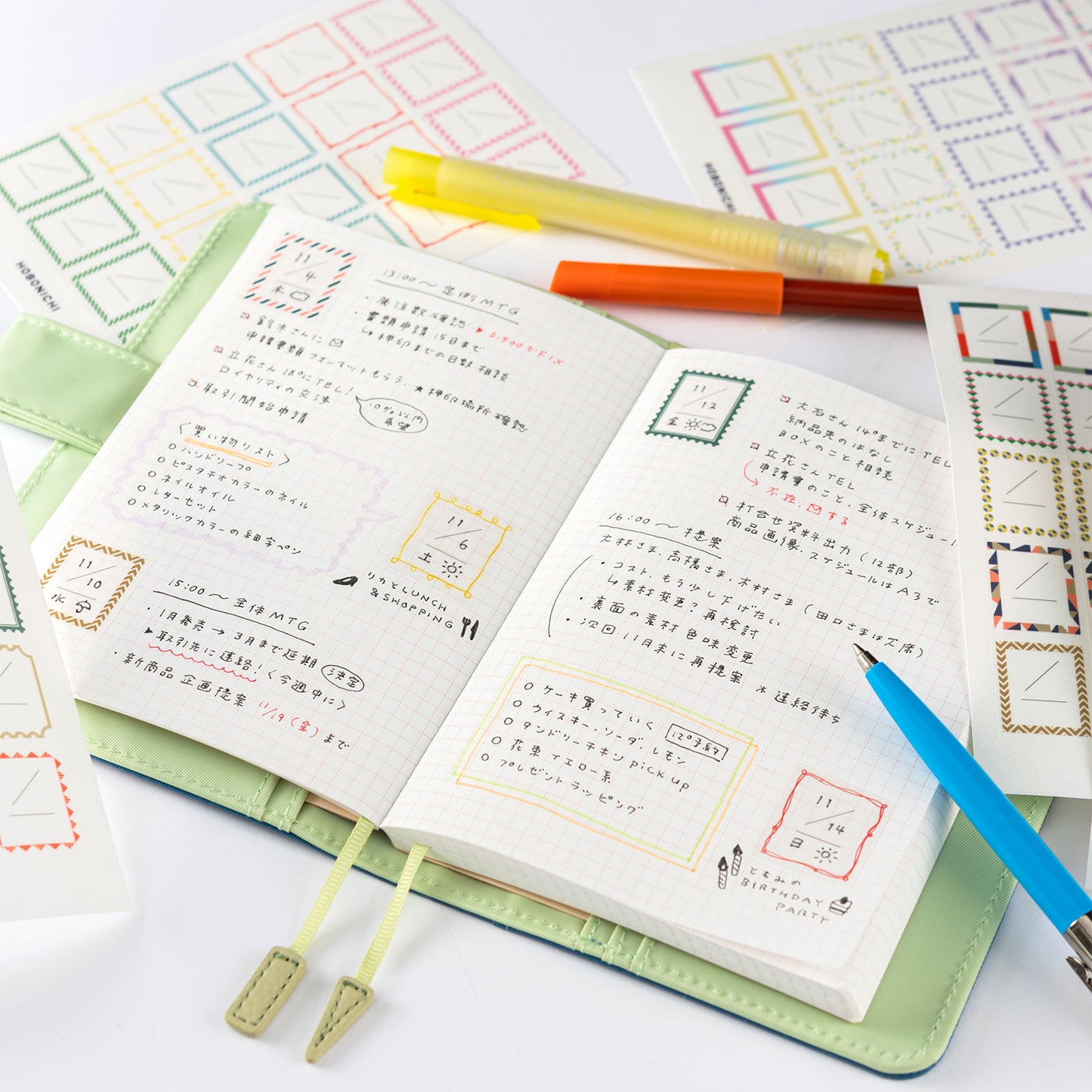 Hobonichi Frame Stickers · Dates