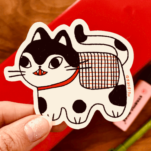 Feisty Neko Vinyl Sticker - Heidiroo