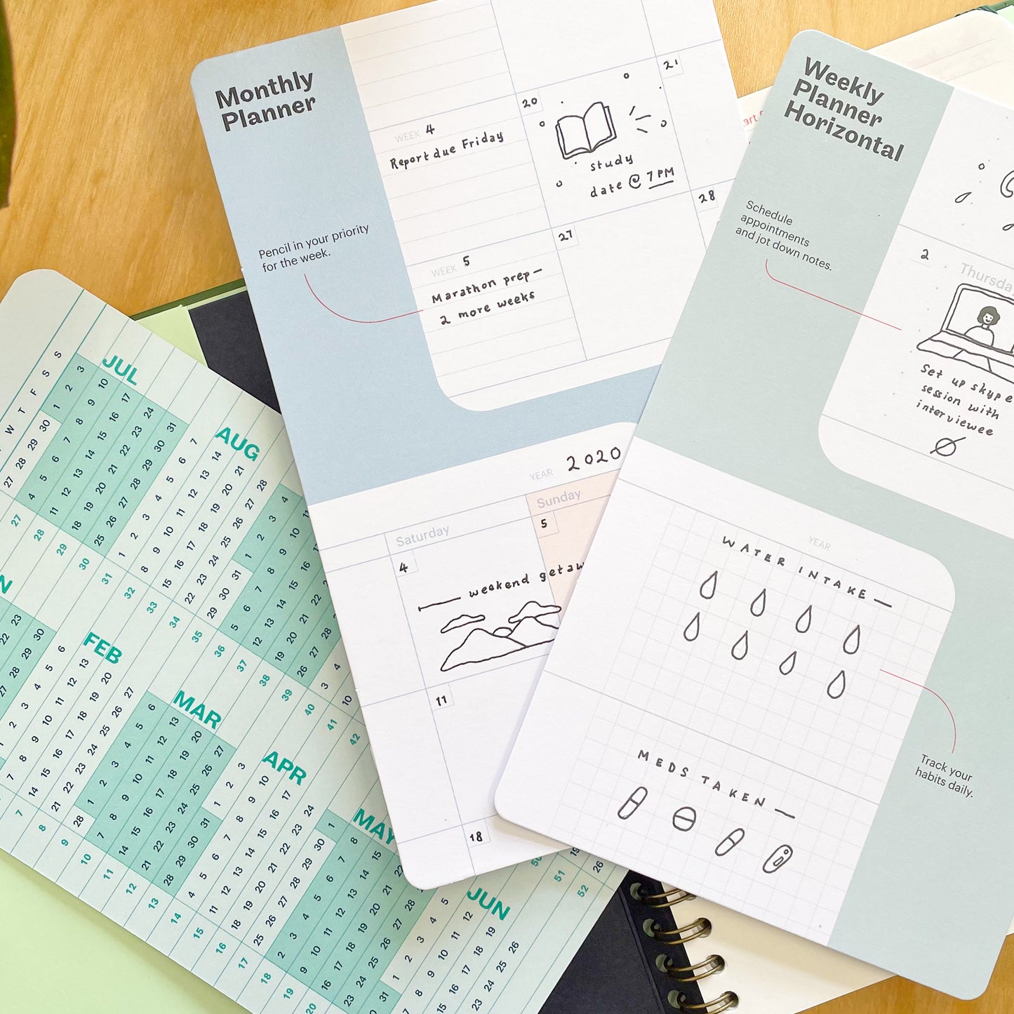 Mossery Refillable Undated Planner - Jade