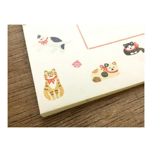 Cat & Bell Hanko Letter Set · Furukawashiko