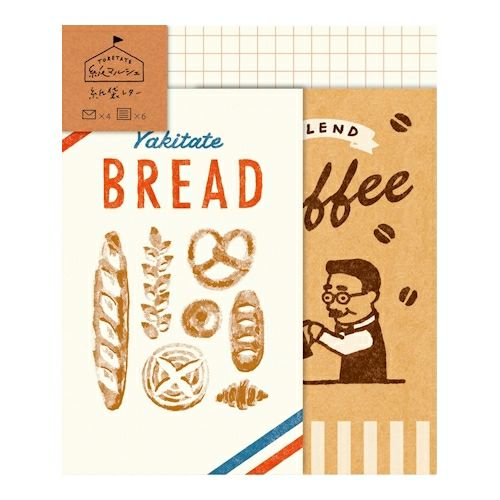 Bread & Coffee Paper Marche Mini Letter Set · Furukawashiko