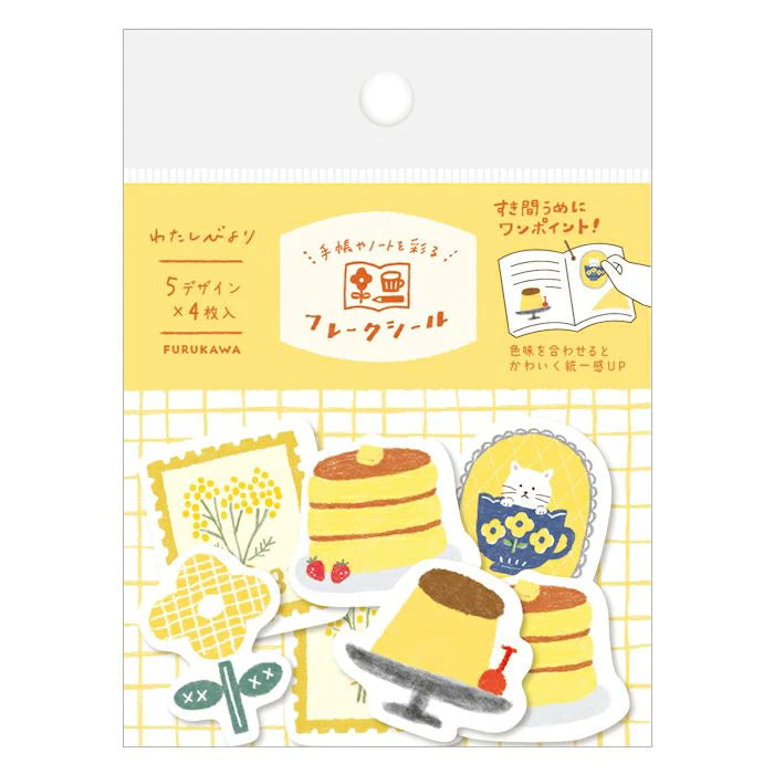 Furukawa Paper Watashi Biyori Flake Stickers / Ki-iro