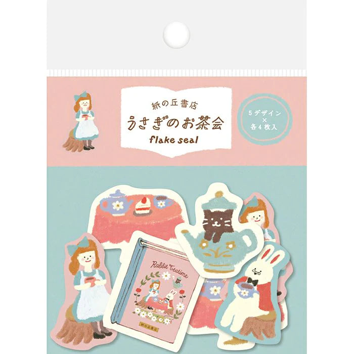 Furukawa Paper Flake Stickers - Rabbit Tea Time