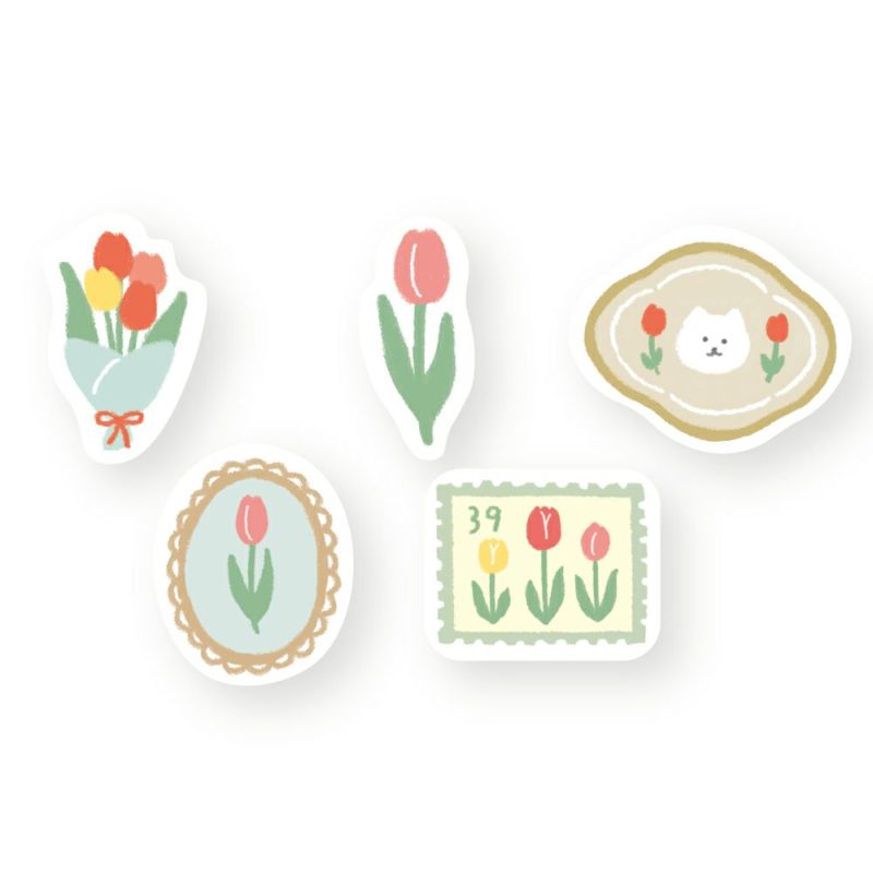 Tulips / Wa-life Spring Flake Stickers · Furukawashiko