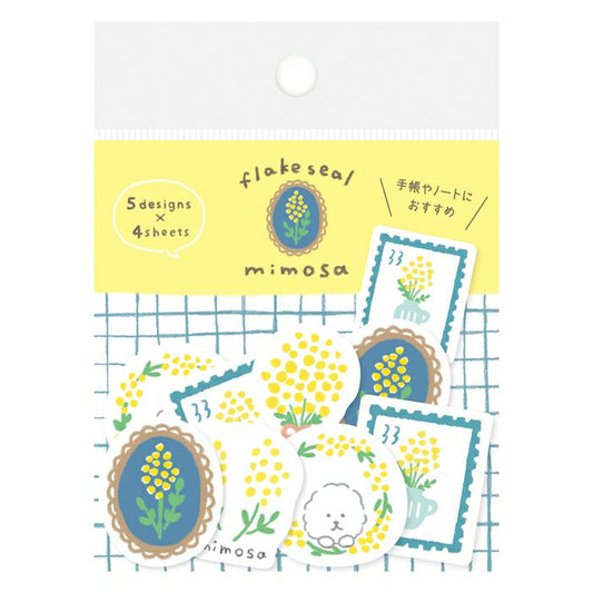 Mimosa / Wa-life Spring Flake Stickers · Furukawashiko