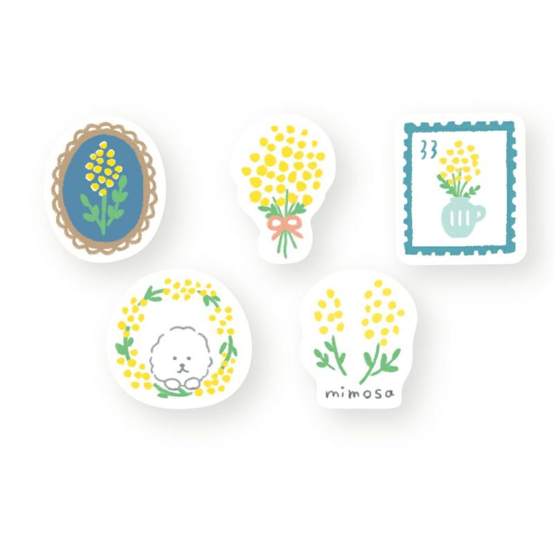 Mimosa / Wa-life Spring Flake Stickers · Furukawashiko