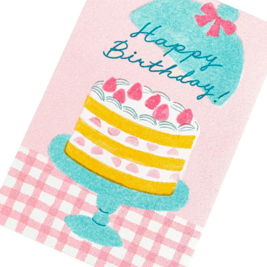 Happy Birthday Cake Riso Postcard · Furukawashiko