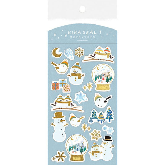 Snowy Sky Shimaenaga / Winter Kira Sticker Sheet · Furukawashiko