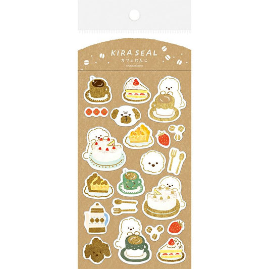 Cafe Dog / Winter Kira Sticker Sheet · Furukawashiko