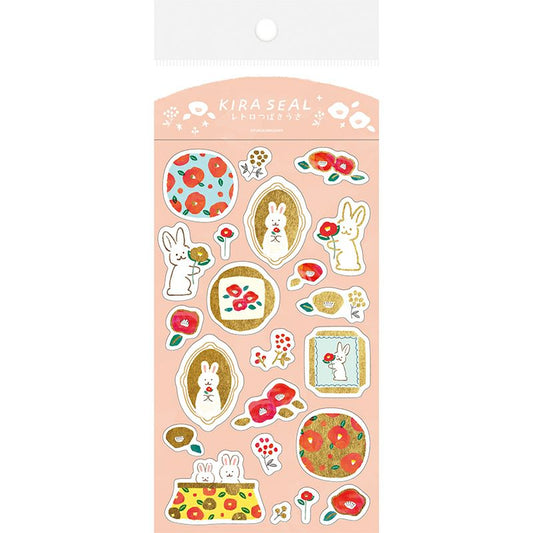 Camellia Rabbit / Winter Kira Sticker Sheet · Furukawashiko