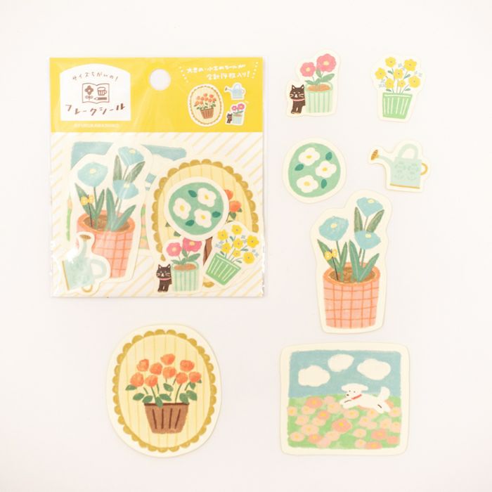 Gardening Watashibiyori Flake Stickers · Furukawashiko