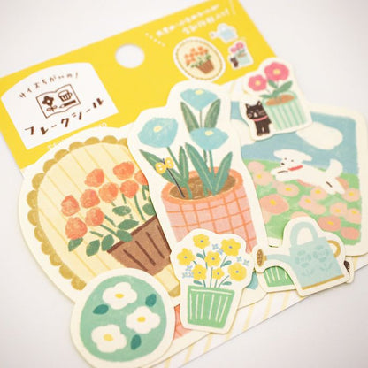 Gardening Watashibiyori Flake Stickers · Furukawashiko