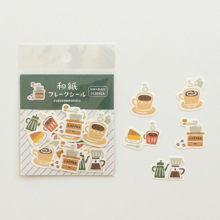 Coffee Washi Flake Stickers · Furukawashiko