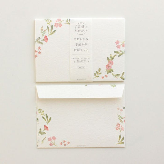 Pink Flower Wreath Envelopes · Furukawashiko