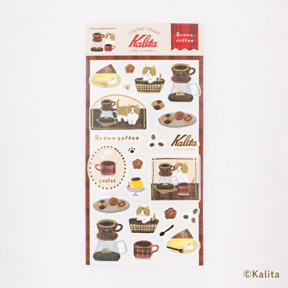 Brown Coffee Foil Sticker Sheet  · Furukawashiko