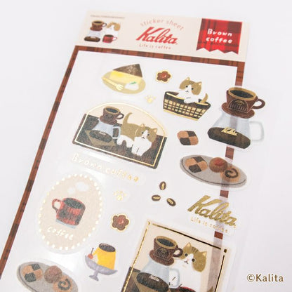 Brown Coffee Foil Sticker Sheet  · Furukawashiko