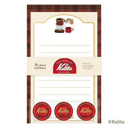Brown Coffee Kalita Foil Stamp Mini Letter Set · Furukawashiko