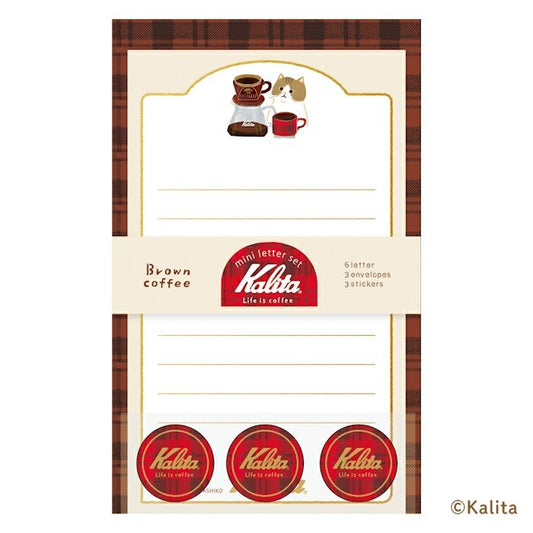 Brown Coffee Kalita Foil Stamp Mini Letter Set · Furukawashiko