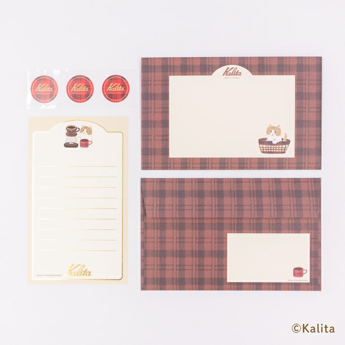 Brown Coffee Kalita Foil Stamp Mini Letter Set · Furukawashiko