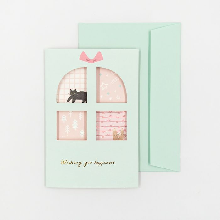 Kitty Gifts Window Message Card · Furukawashiko