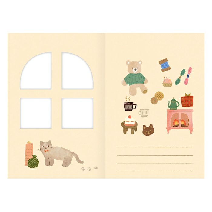 Teddy Bear Window Message Card · Furukawashiko