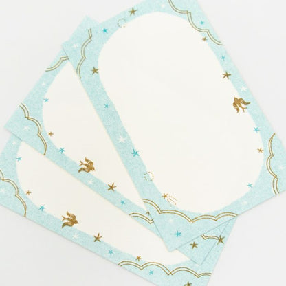 Bird and Stars Retro Print Mini Card · Furukawashiko