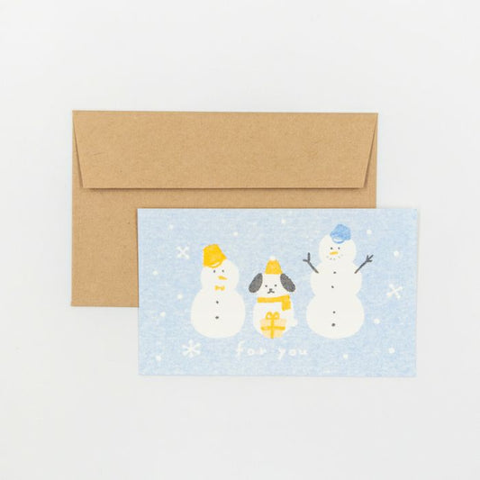 Snowman and Dog Retro Print Mini Card Set · Furukawashiko