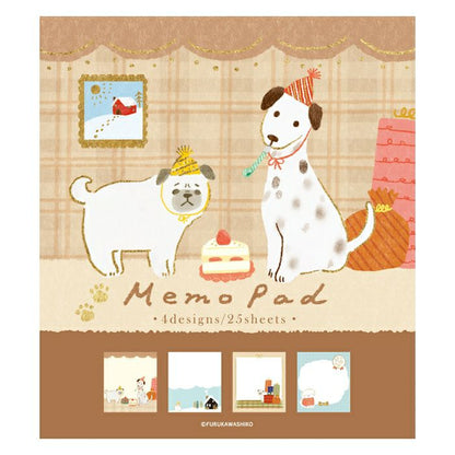 Snow Scene and Dog Memo Pad · Furukawashiko