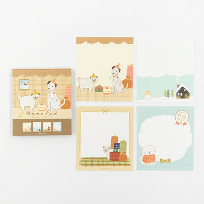 Snow Scene and Dog Memo Pad · Furukawashiko