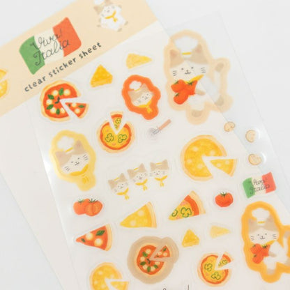 Viva! Italia Pizza Cat Transparent Sticker Sheet · Furukawashiko