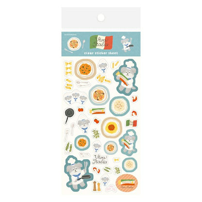 Viva! Italia Pasta Dog Transparent Sticker Sheet · Furukawashiko