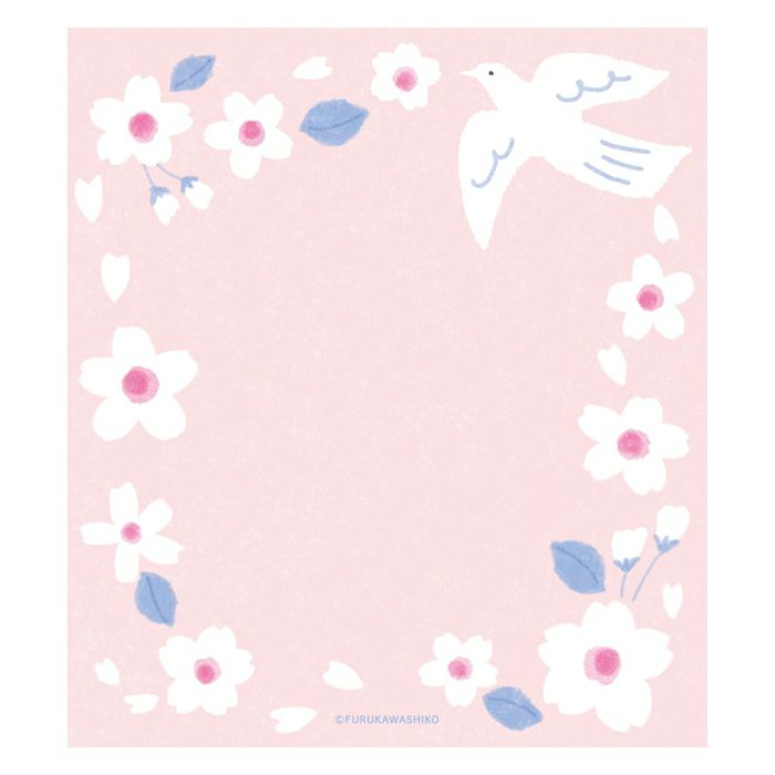 Sakura & White Bird Memo Pad · Furukawashiko