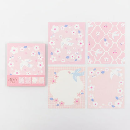 Sakura & White Bird Memo Pad · Furukawashiko