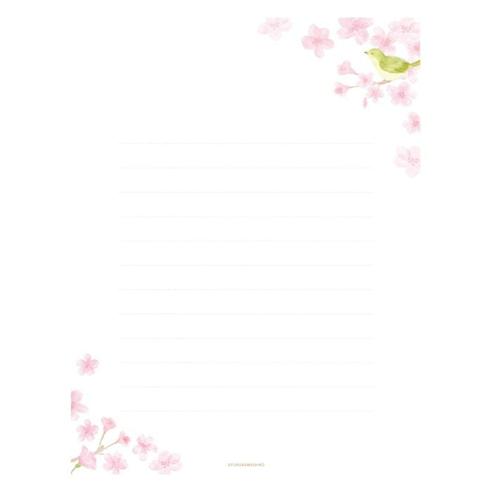 Sakura & Nightingales Today's Letter Set · Furukawashiko