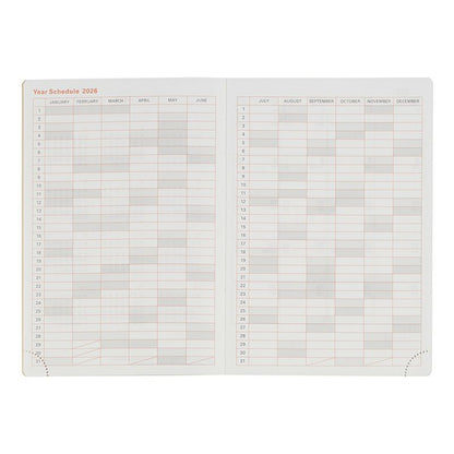 Rollbahn 2026 Warmgrey Tail Weekly Planner Pocket Book《A6》