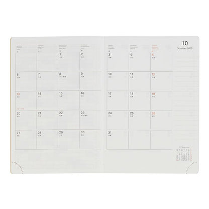 Rollbahn 2026 Warmgrey Tail Weekly Planner Pocket Book《A6》