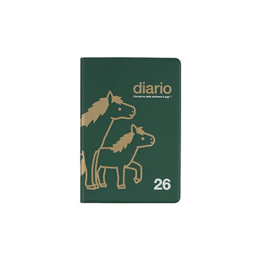 Rollbahn 2026 Dark Green Pony Weekly Planner Pocket Book《A6》