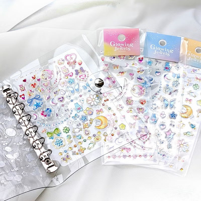 Sky Glowing Jewels Sticker Sheet · Mind Wave