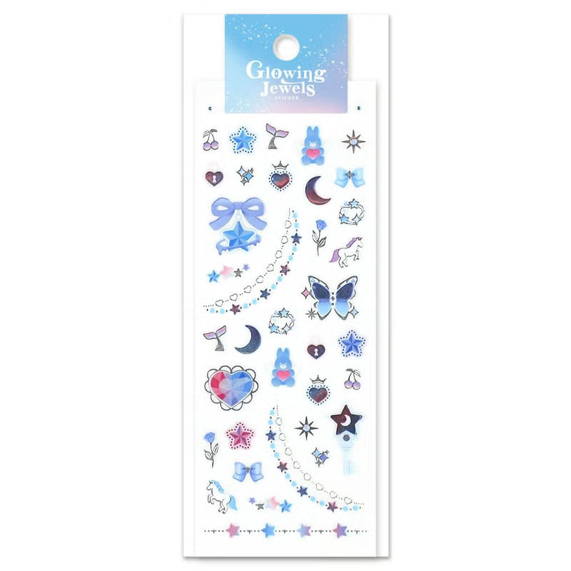 Sky Glowing Jewels Sticker Sheet · Mind Wave