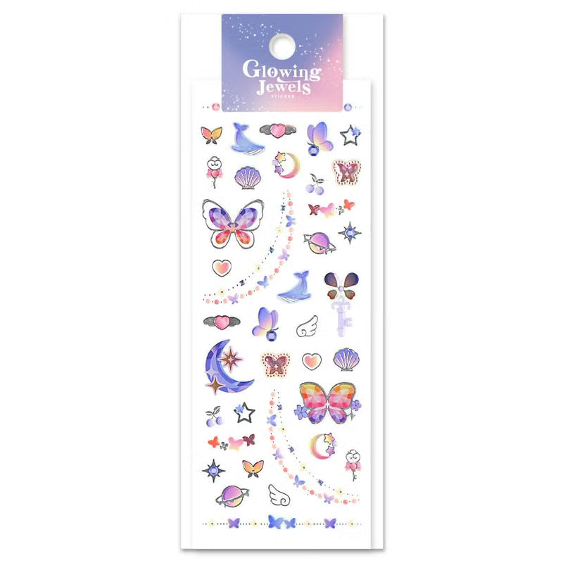 Dreamy Glowing Jewels Sticker Sheet · Mind Wave