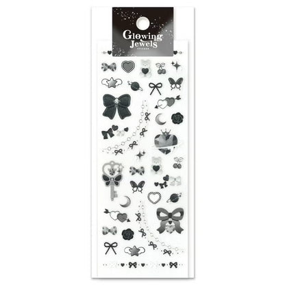 Noir Glowing Jewels Sticker Sheet · Mind Wave