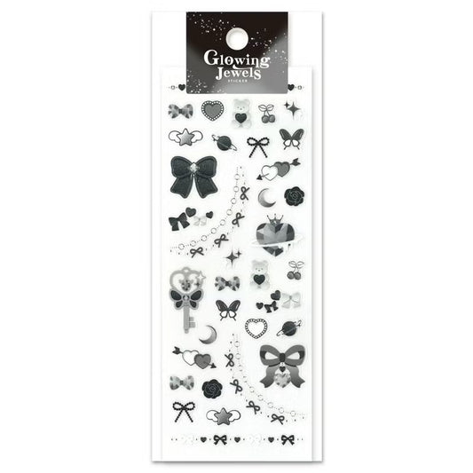Noir Glowing Jewels Sticker Sheet · Mind Wave