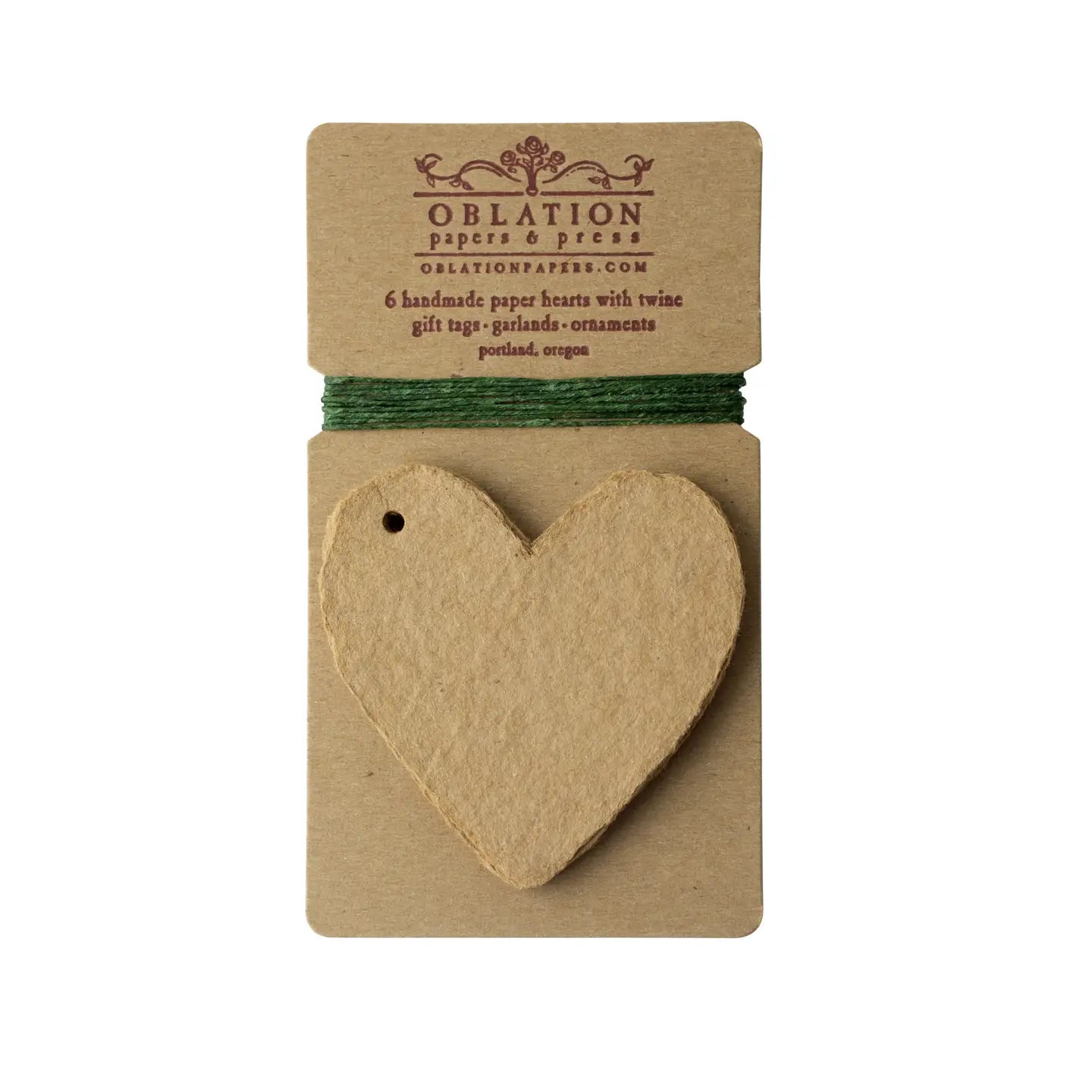 Kraft Petite Handmade Paper Heart Tag· Oblation Papers & Press