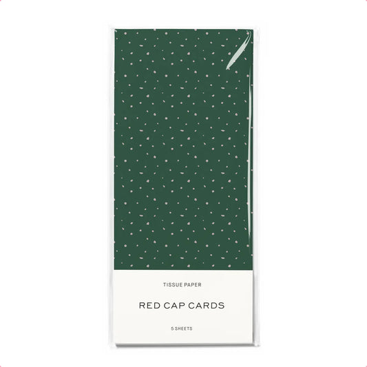 Evergreen and Pink Flecks Tissue Paper · Red Cap Cards