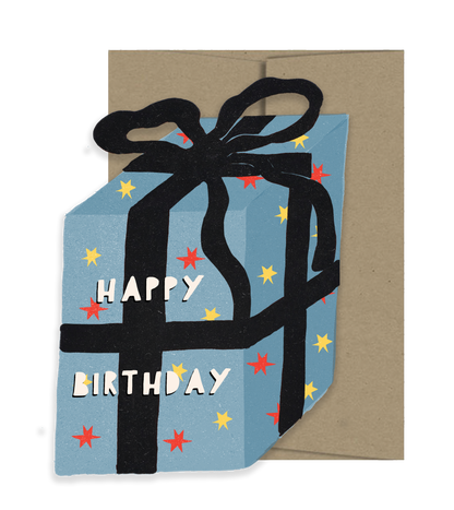 Blue Gift Birthday Card · Isatopia