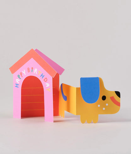 Dog in House Fold Out Kid's Birthday Card · Wrap